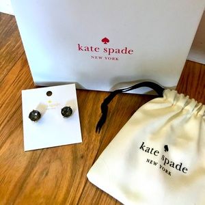Kate Spade brand new gumdrop stud earrings- gray